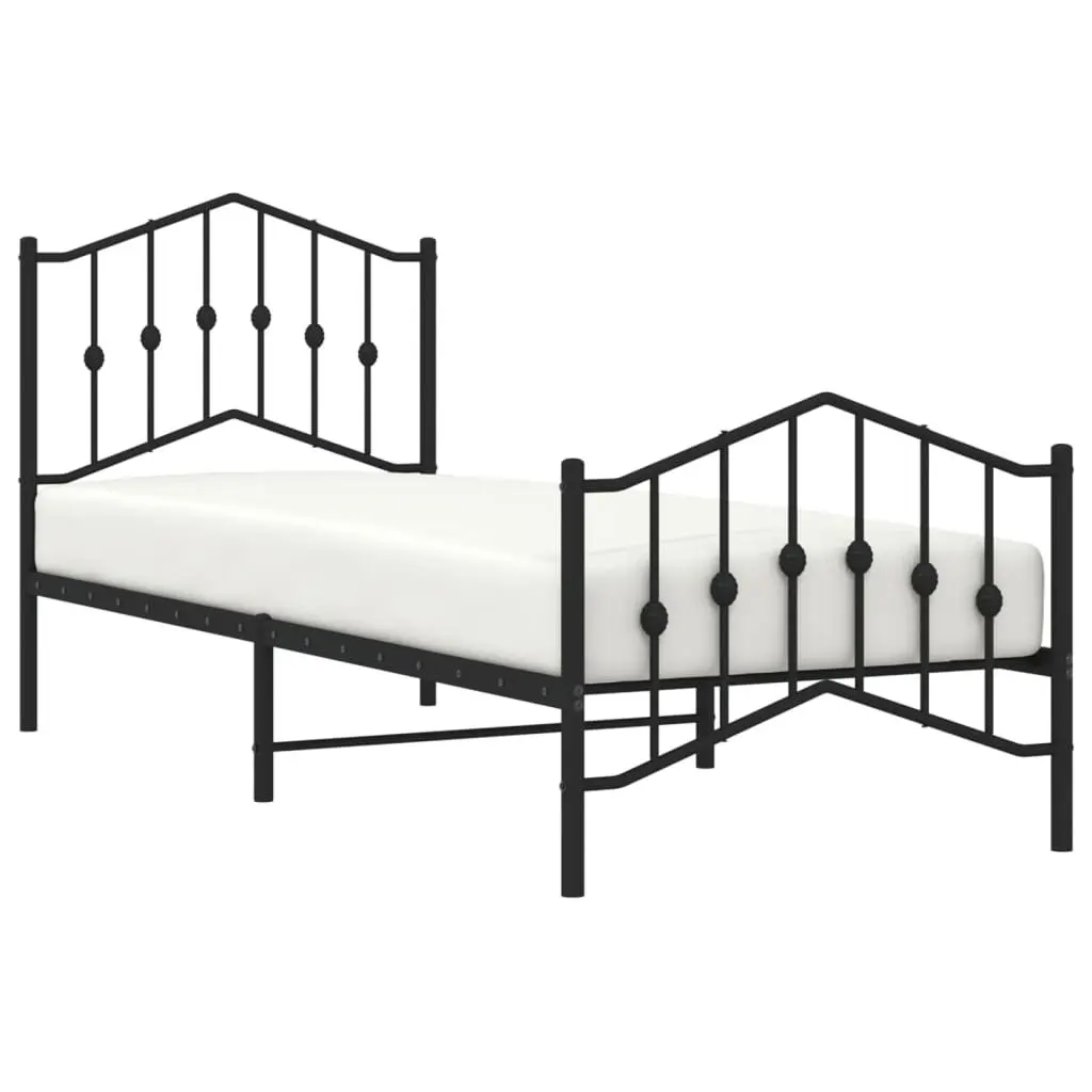 Metal Bed Frame 90x190 cm Bedroom Furniture Black