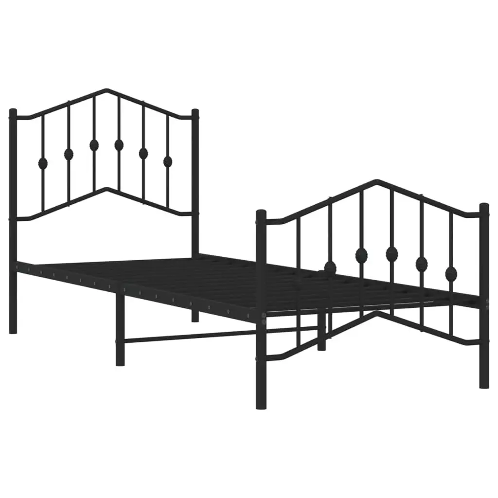 Metal Bed Frame 90x190 cm Bedroom Furniture Black