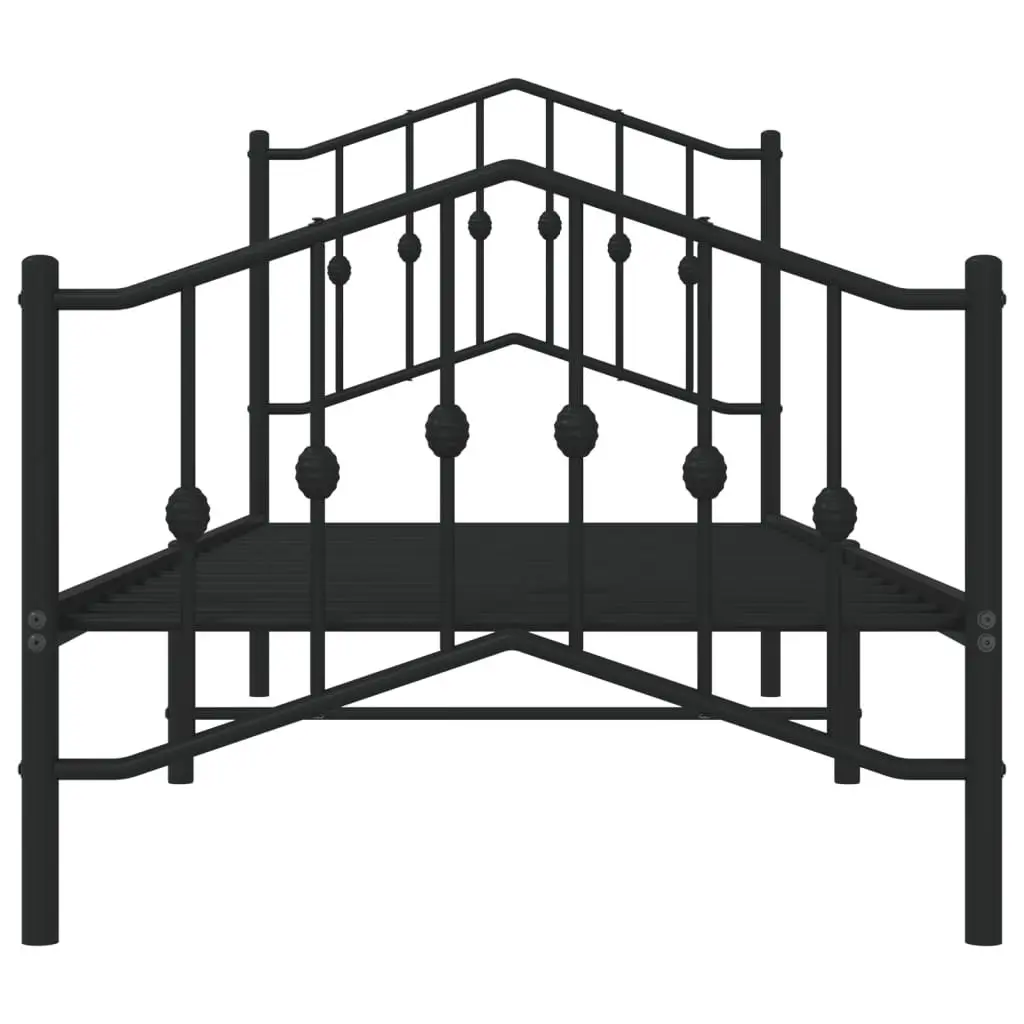 Metal Bed Frame 90x190 cm Bedroom Furniture Black