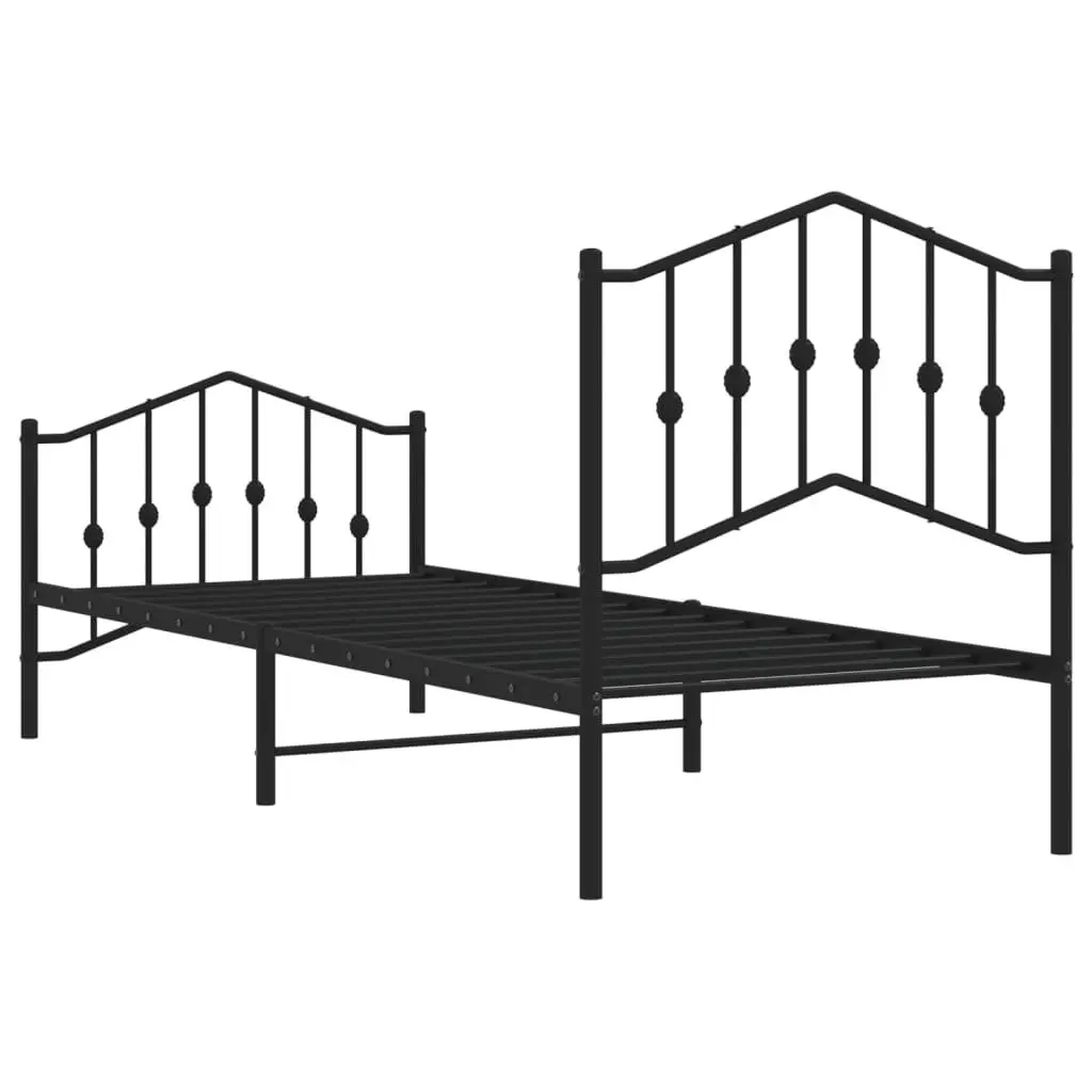 Metal Bed Frame 90x190 cm Bedroom Furniture Black