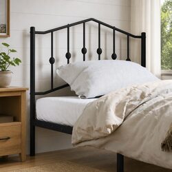 Metal Headboard Black 90cm Bed Frame Replacement Header Bedroom Furniture