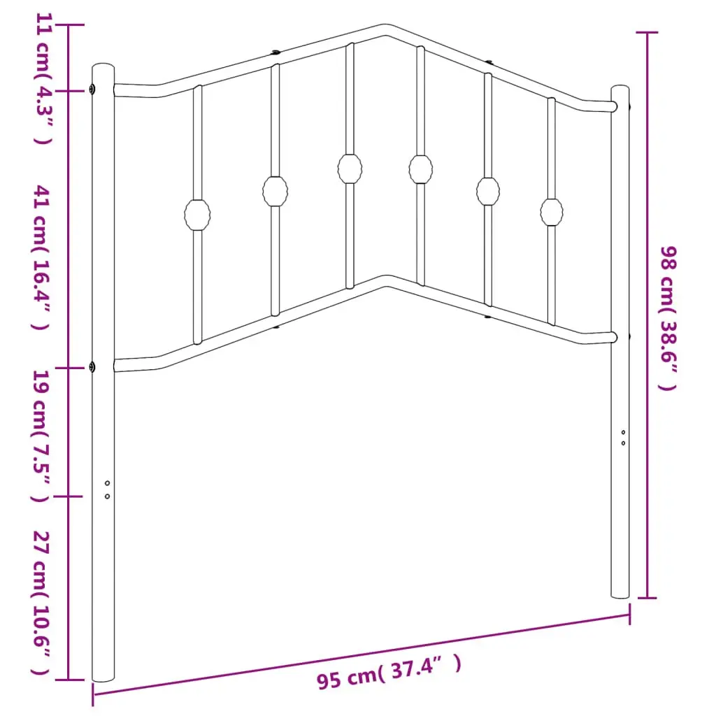 Black Metal Headboard Offering Solid Support