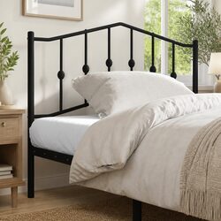 Welcoming Black Metal Headboard 107cm - Stylish Support