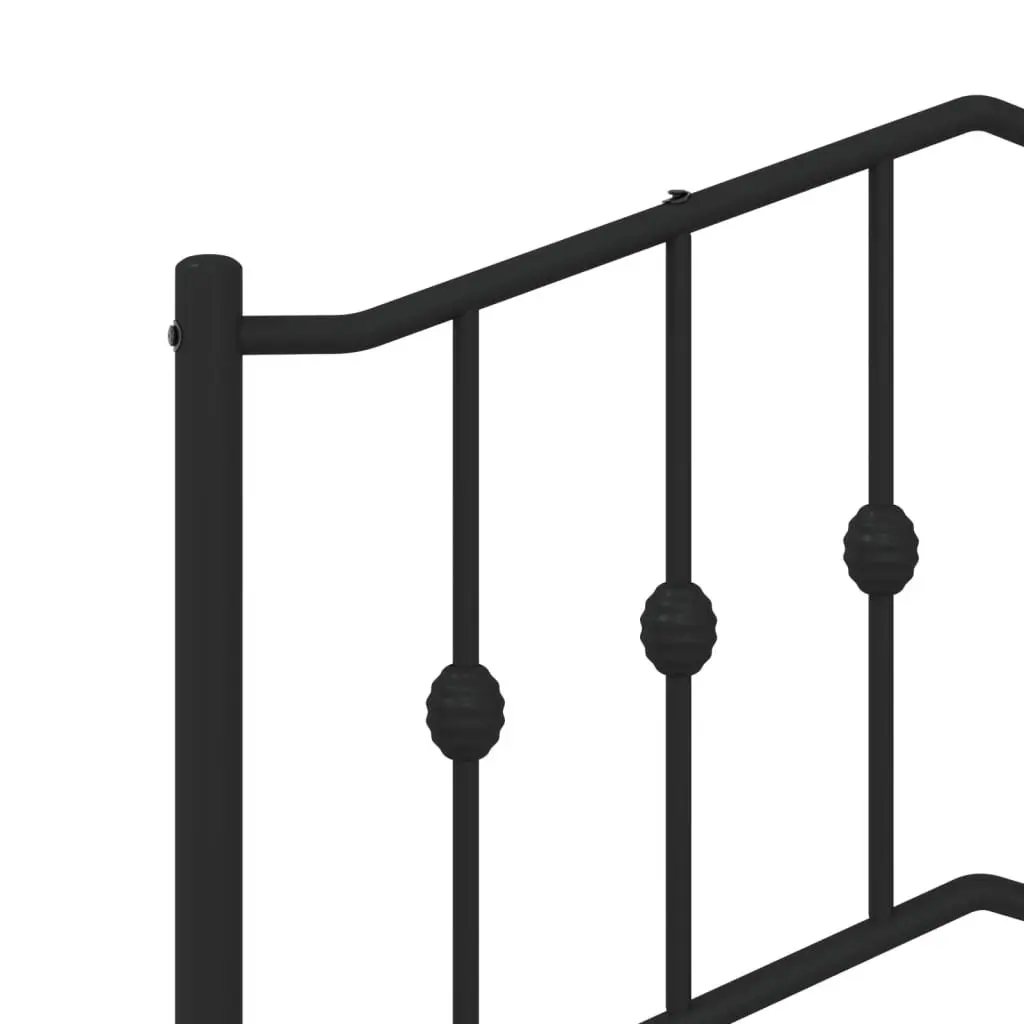 Metal Headboard Black 107cm Bedroom Bed Frame Header Stylish Design Support