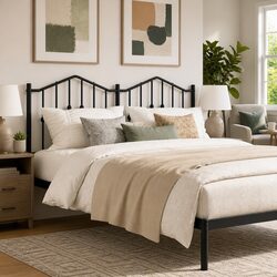 Reliable Black Metal Headboard for Lasting Use