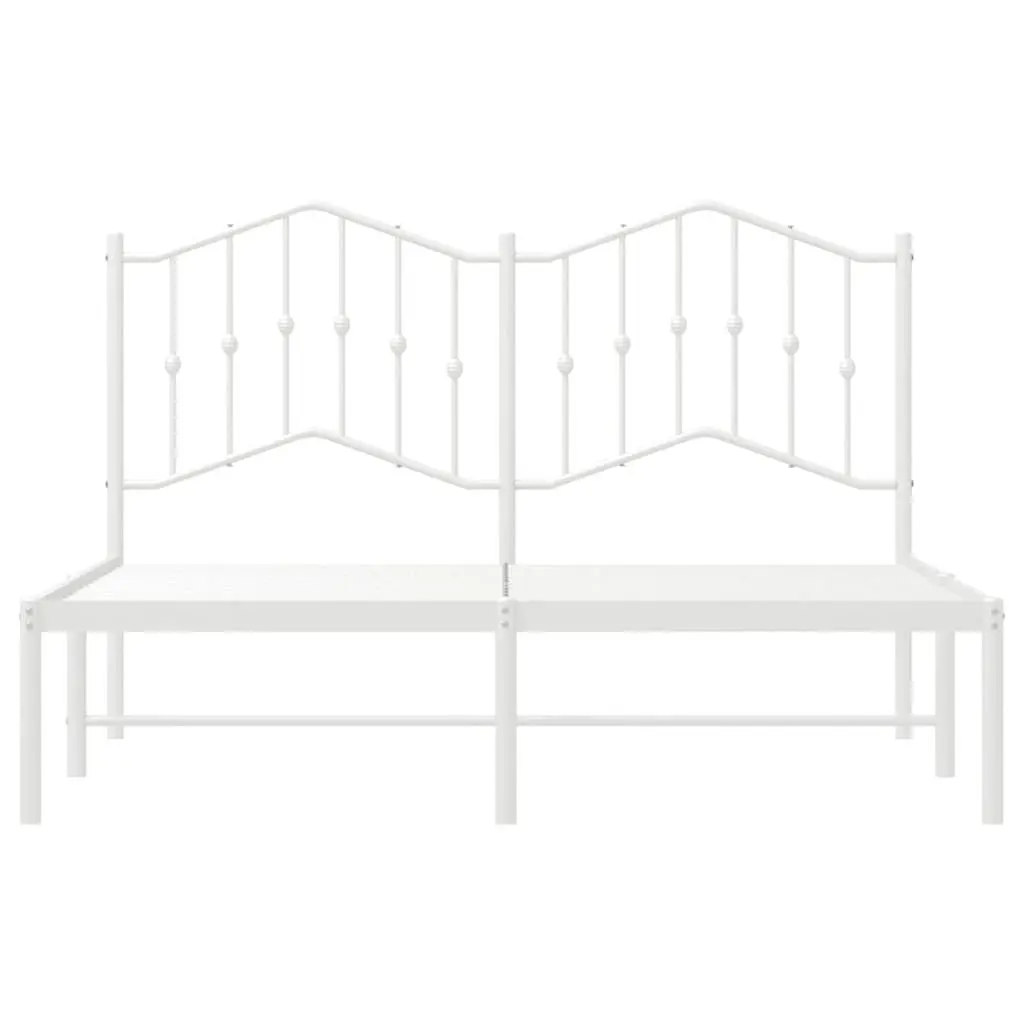 White Metal Bed Frame with Storage Space
