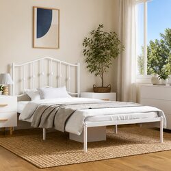 Comfortable and Durable 135x190cm Black Metal Bed Frame