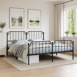 Reliable King Metal Bed Frame with Timeless Design
