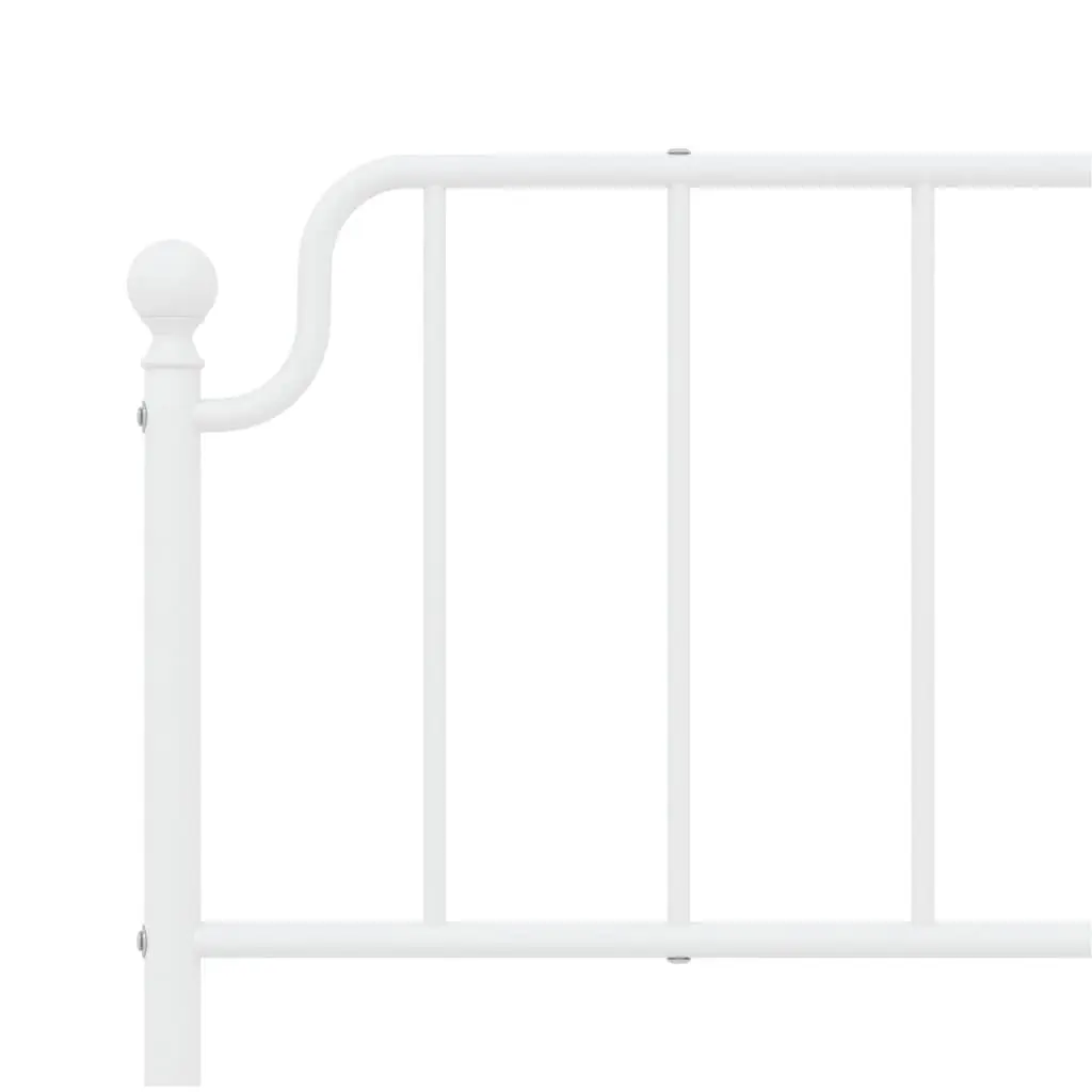 Metal Bed Frame King Size Bedroom Furniture Headboard Footboard White