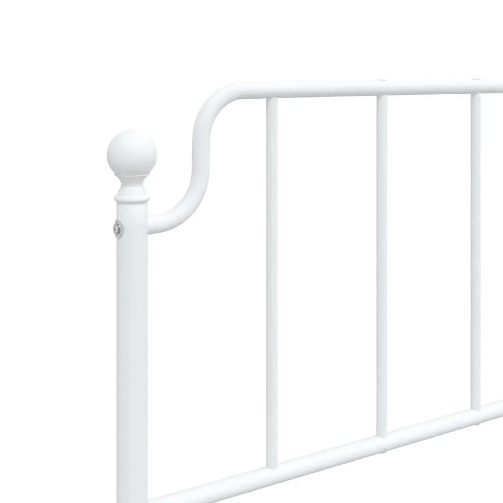 Metal Headboard White 107cm Bed Header Powder Coated Steel