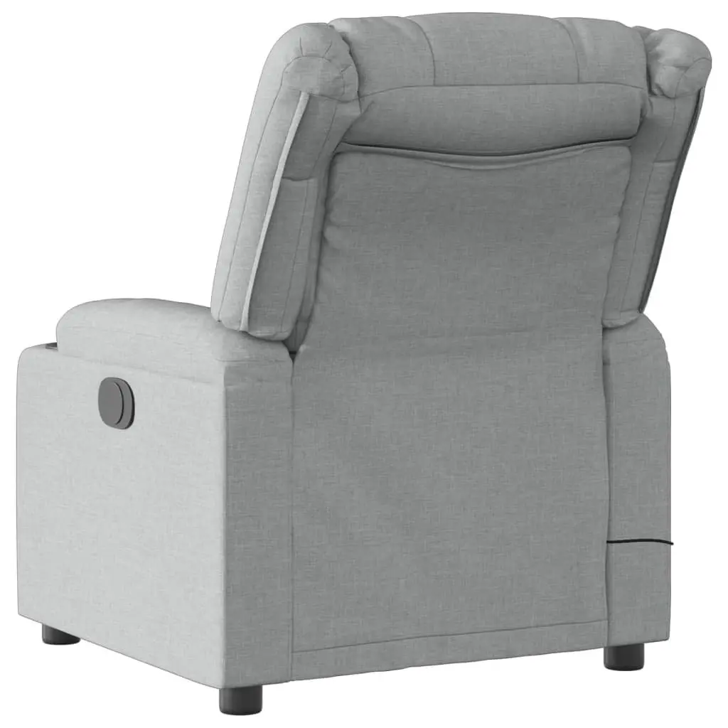 Massage Recliner Chair Manual Reclining Vibration Footrest Light Grey Fabric