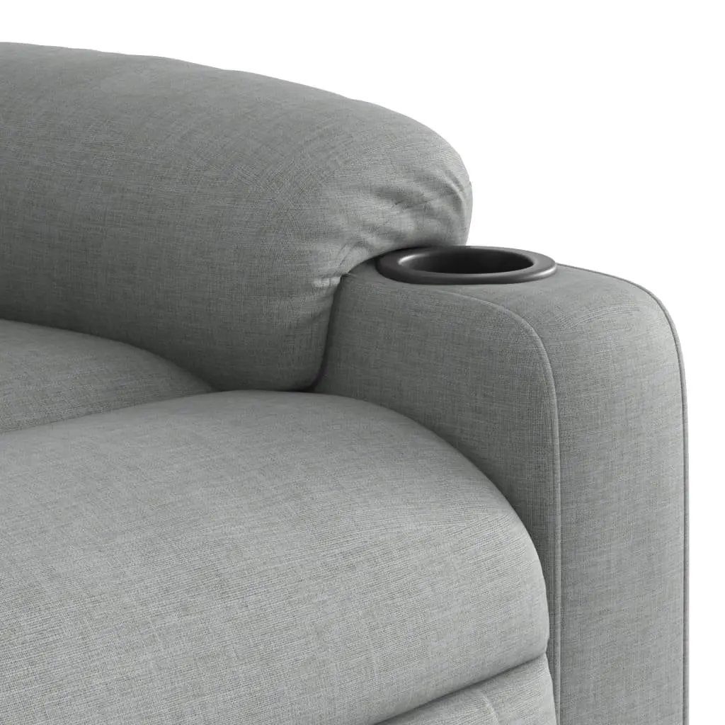 Massage Recliner Chair Manual Reclining Vibration Footrest Light Grey Fabric