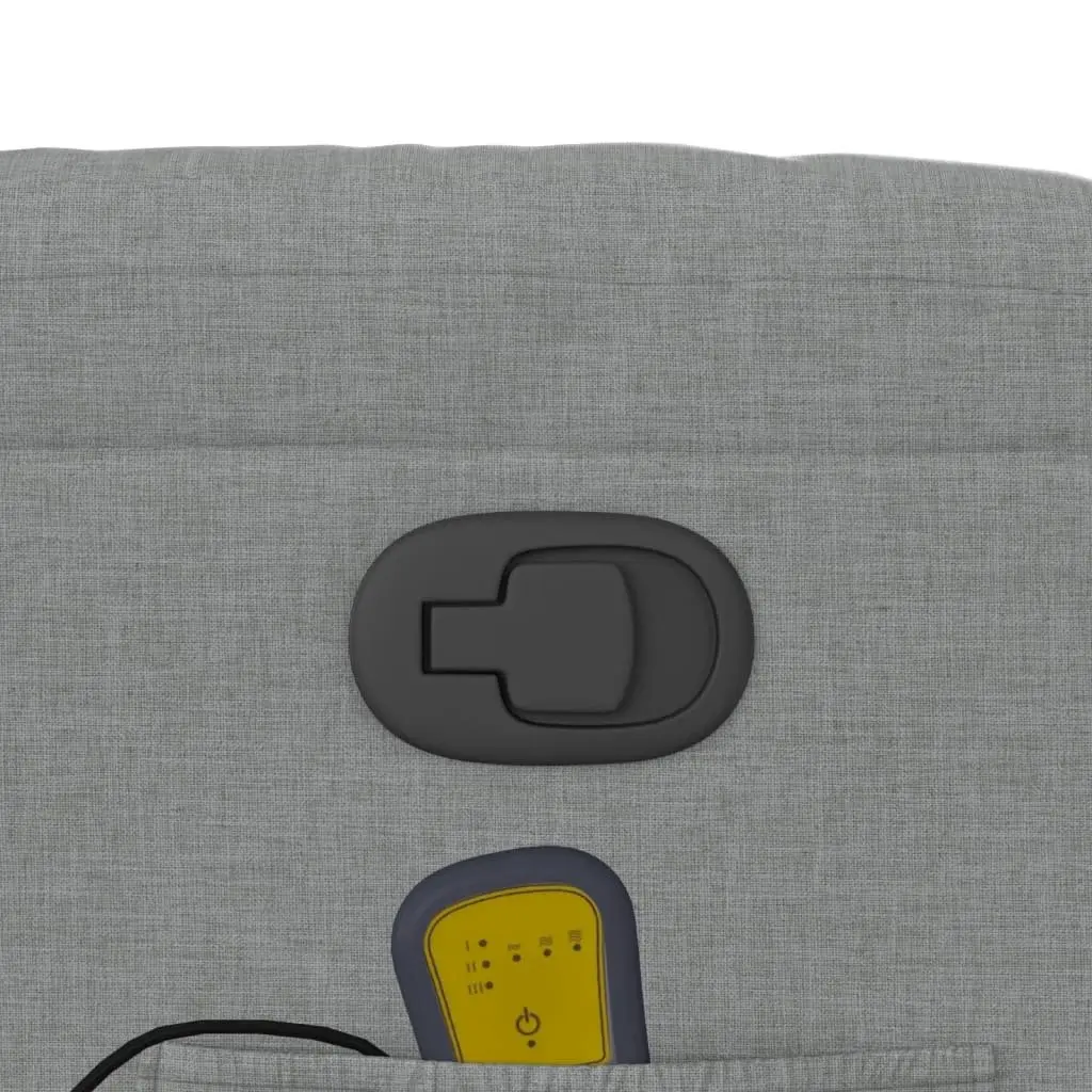 Massage Recliner Chair Manual Reclining Vibration Footrest Light Grey Fabric