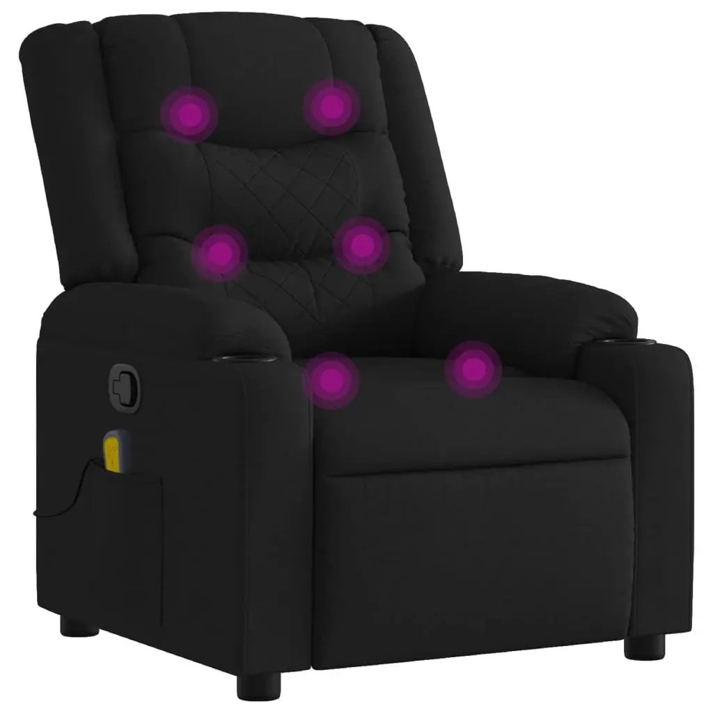 Black Fabric Manual Recline Massage Chair
