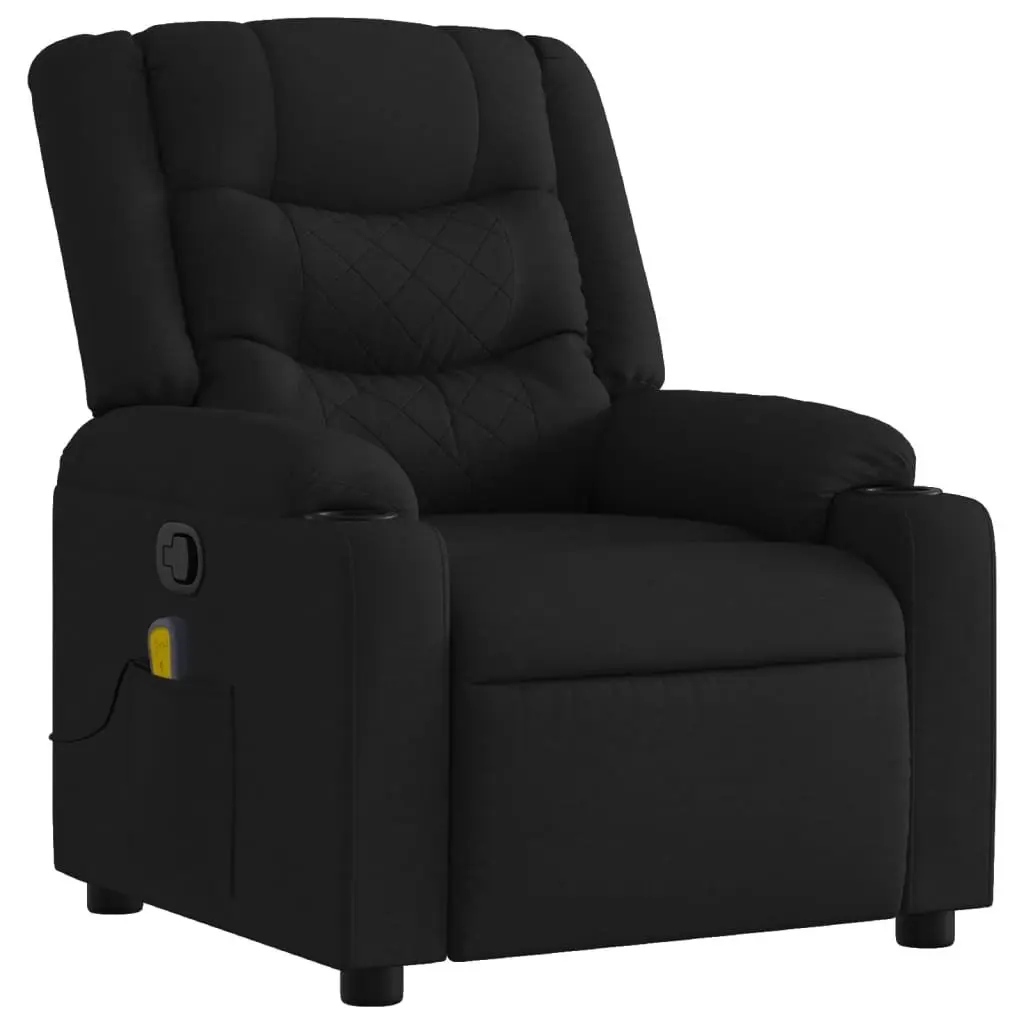 Black Fabric Manual Recline Massage Chair
