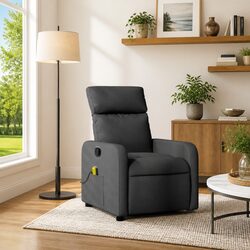 Compact and Reliable Dark Grey Massage Recliner Chair