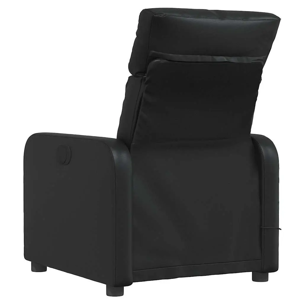 Massage Recliner Chair Manual Reclining Black Faux Leather 135 Degrees