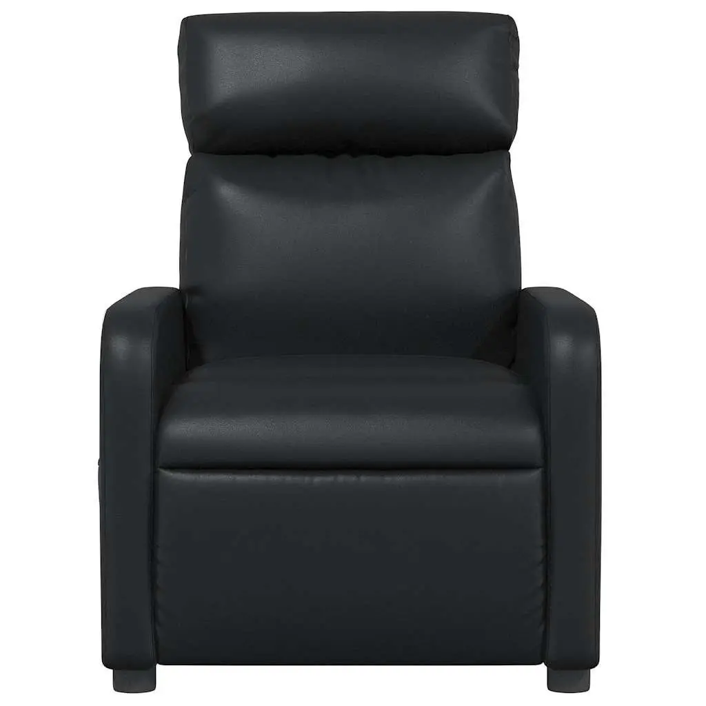 Massage Recliner Chair Manual Reclining Black Faux Leather 135 Degrees