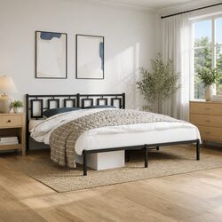 Reliable Black Metal Bed Frame King Size 183x203cm