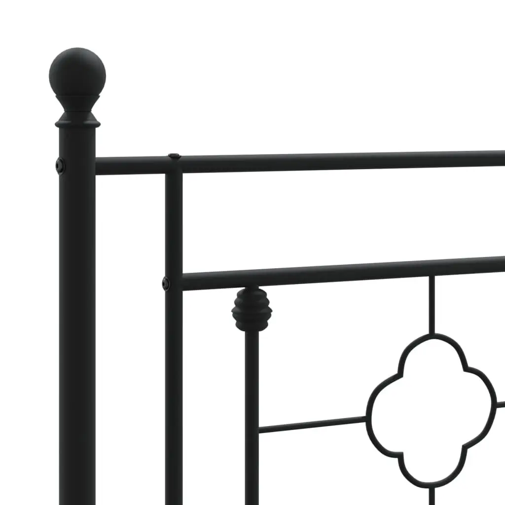 Black Bed Frame 135x190cm with Headboard