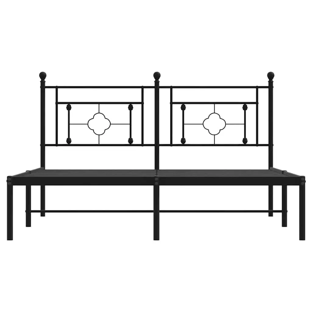 Metal Bed Frame with Headboard and Storage