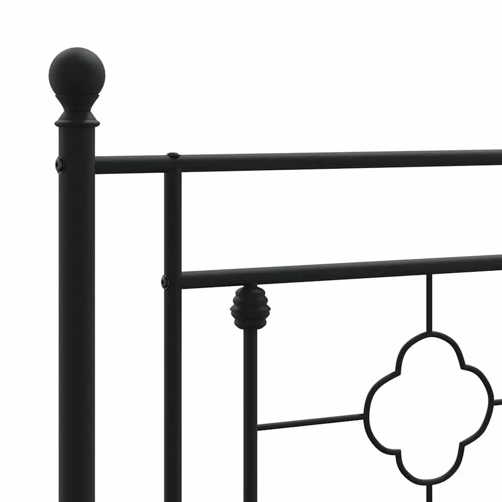 Metal Bed Frame with Headboard and Storage