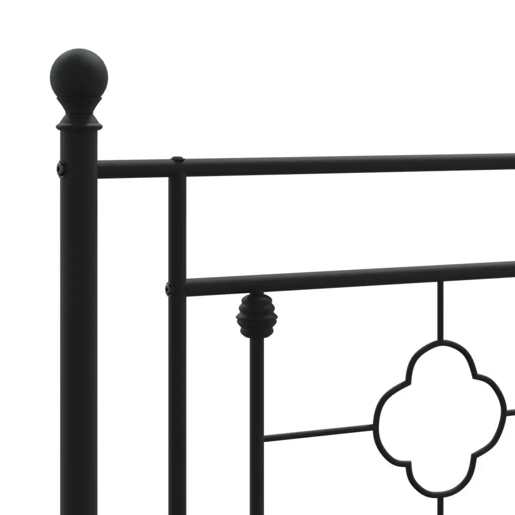 Metal Bed Frame King Single 107x203 cm with Footboard Storage Space Black