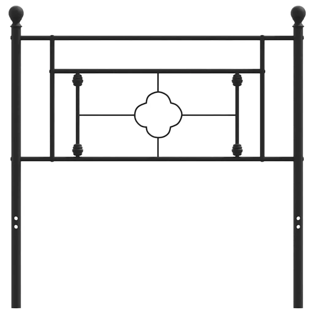 Black Metal Headboard with Sturdy Support