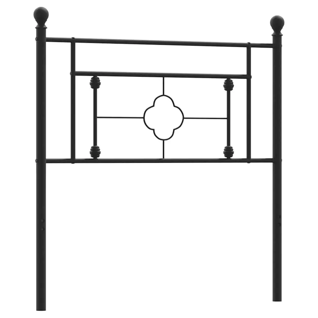 Black Metal Headboard with Sturdy Support