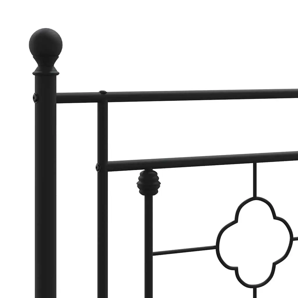 Black Metal Headboard with Sturdy Support