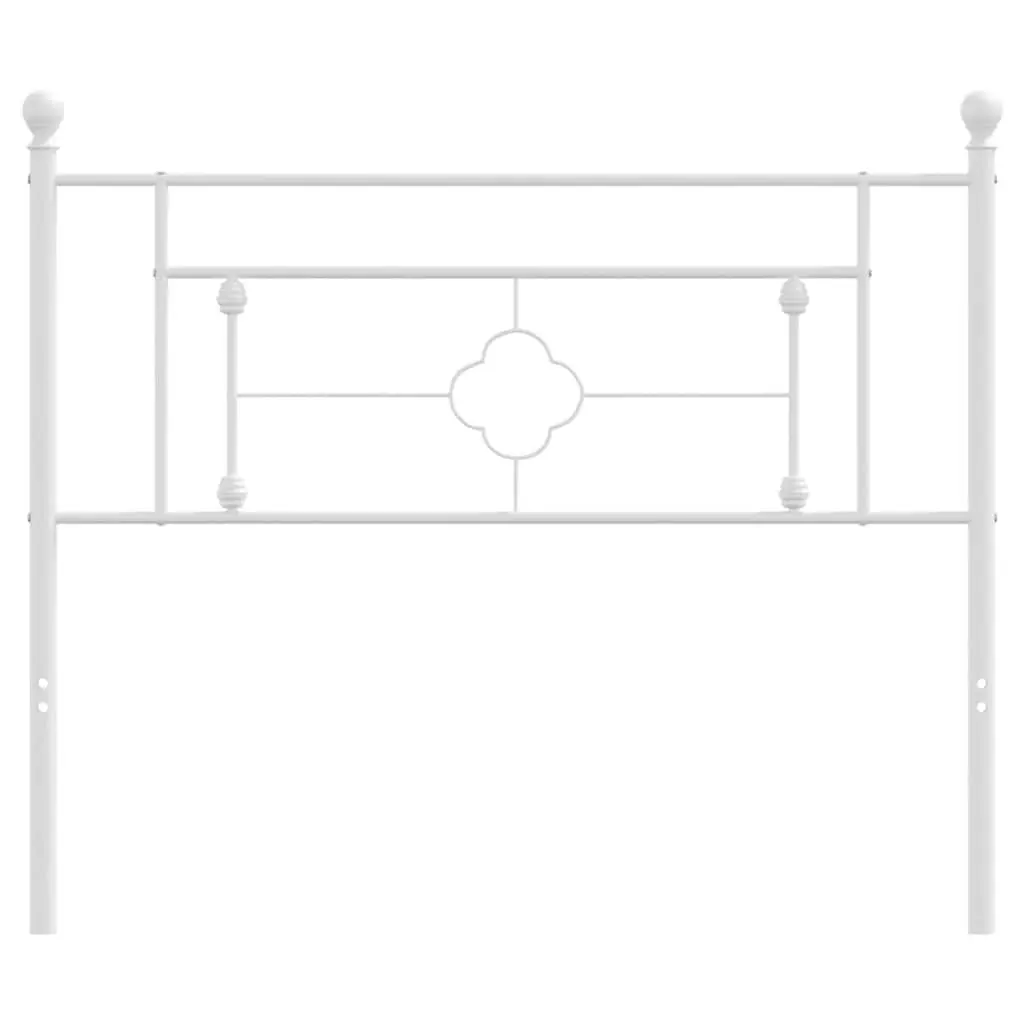 White Metal Headboard 107cm Bed Header Bedroom Furniture Stylish Design Support