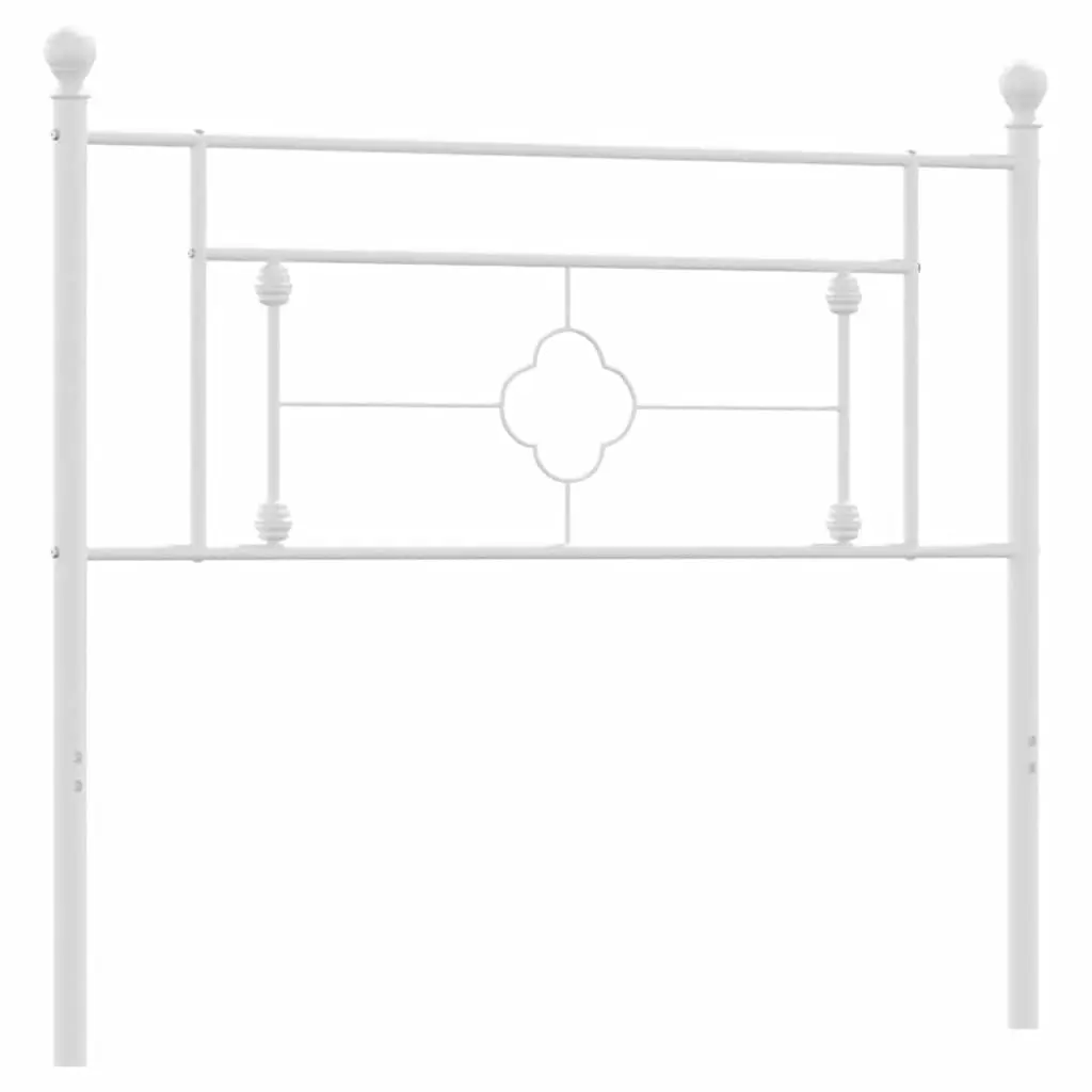 White Metal Headboard 107cm Bed Header Bedroom Furniture Stylish Design Support