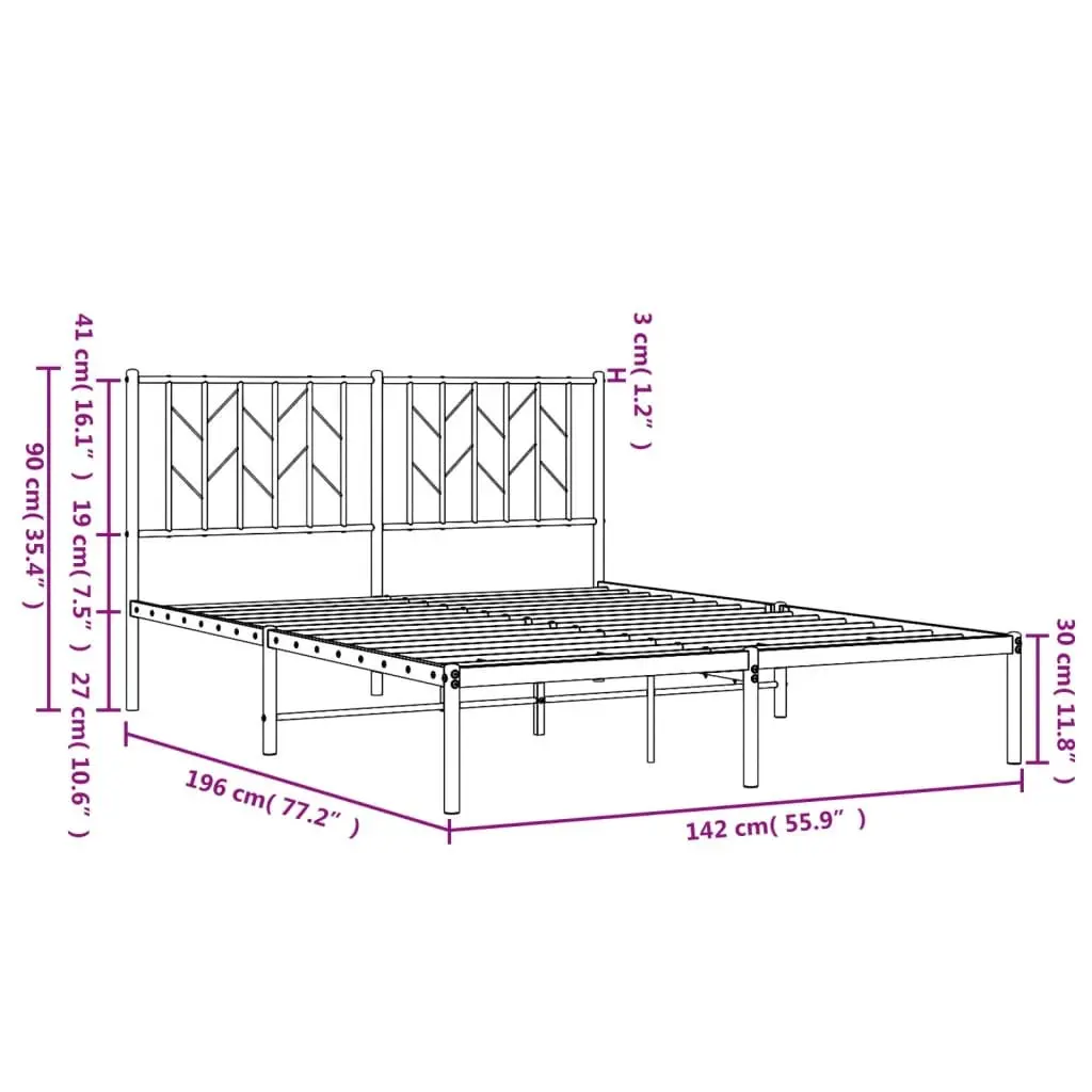 Metal Bed Frame with Storage and Headboard