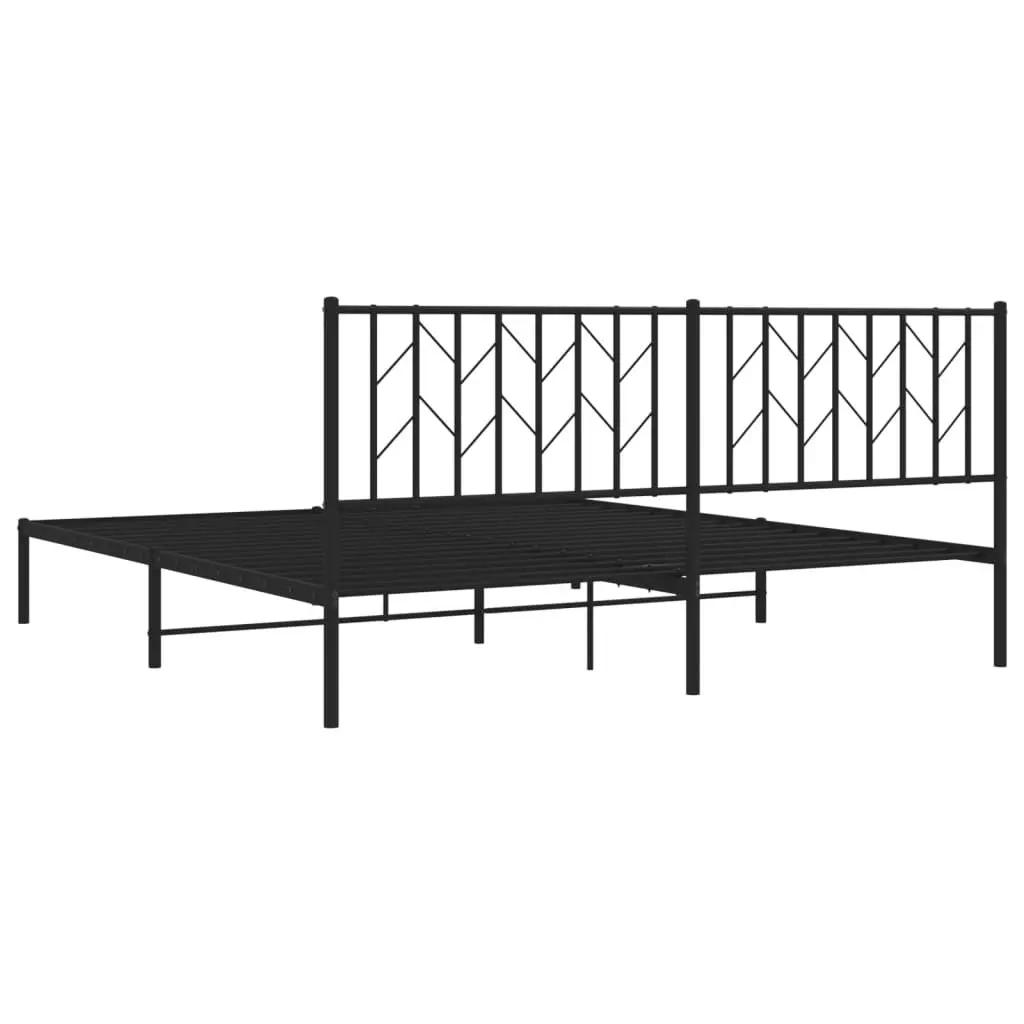 King Size Metal Bed Frame 183x203cm Black