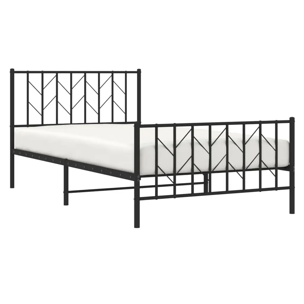 Metal Bed Frame King Single 107x203 cm Storage Black