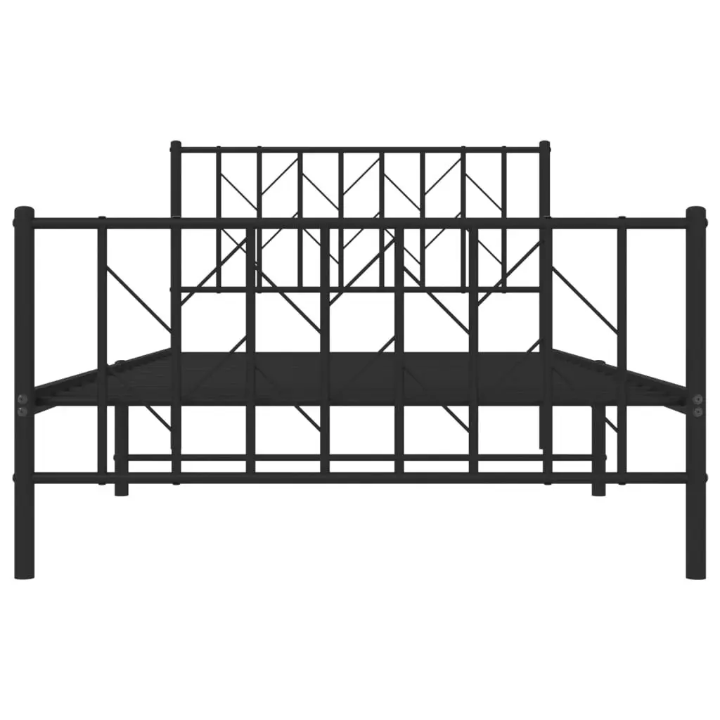 Metal Bed Frame King Single 107x203 cm Storage Black