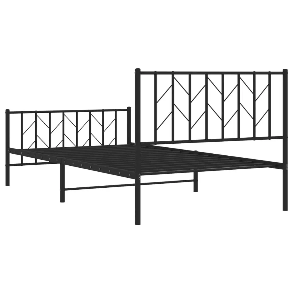 Metal Bed Frame King Single 107x203 cm Storage Black