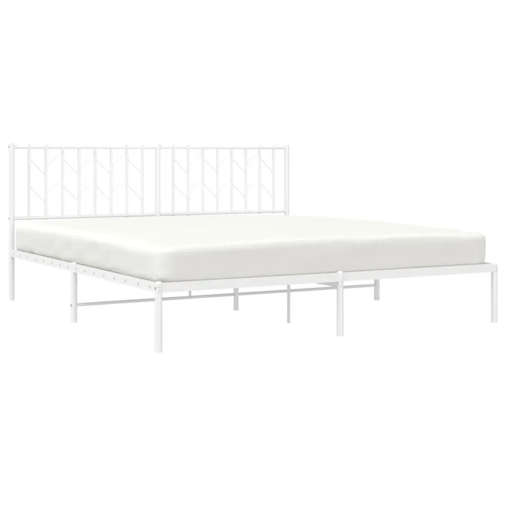 White King Metal Bed Frame with Headboard