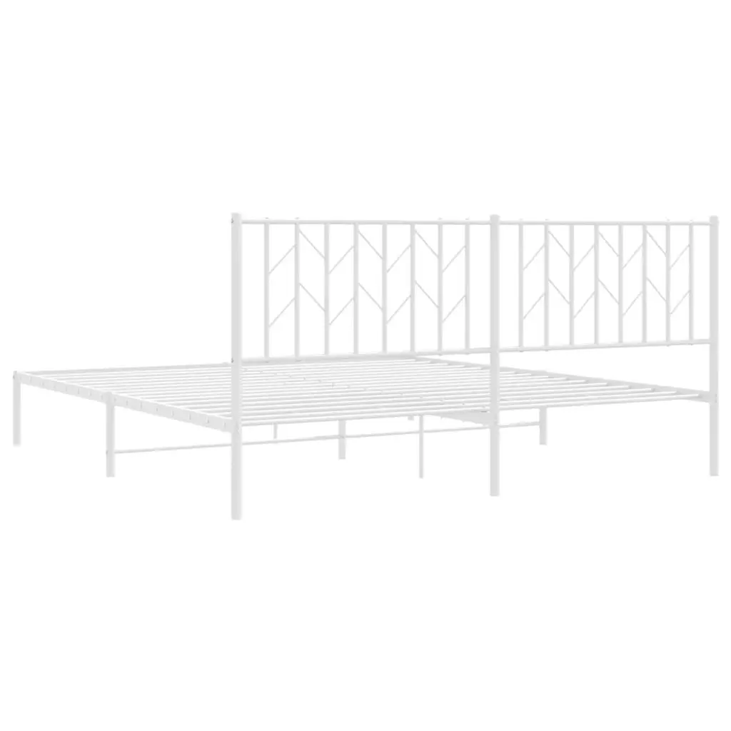 White King Metal Bed Frame with Headboard
