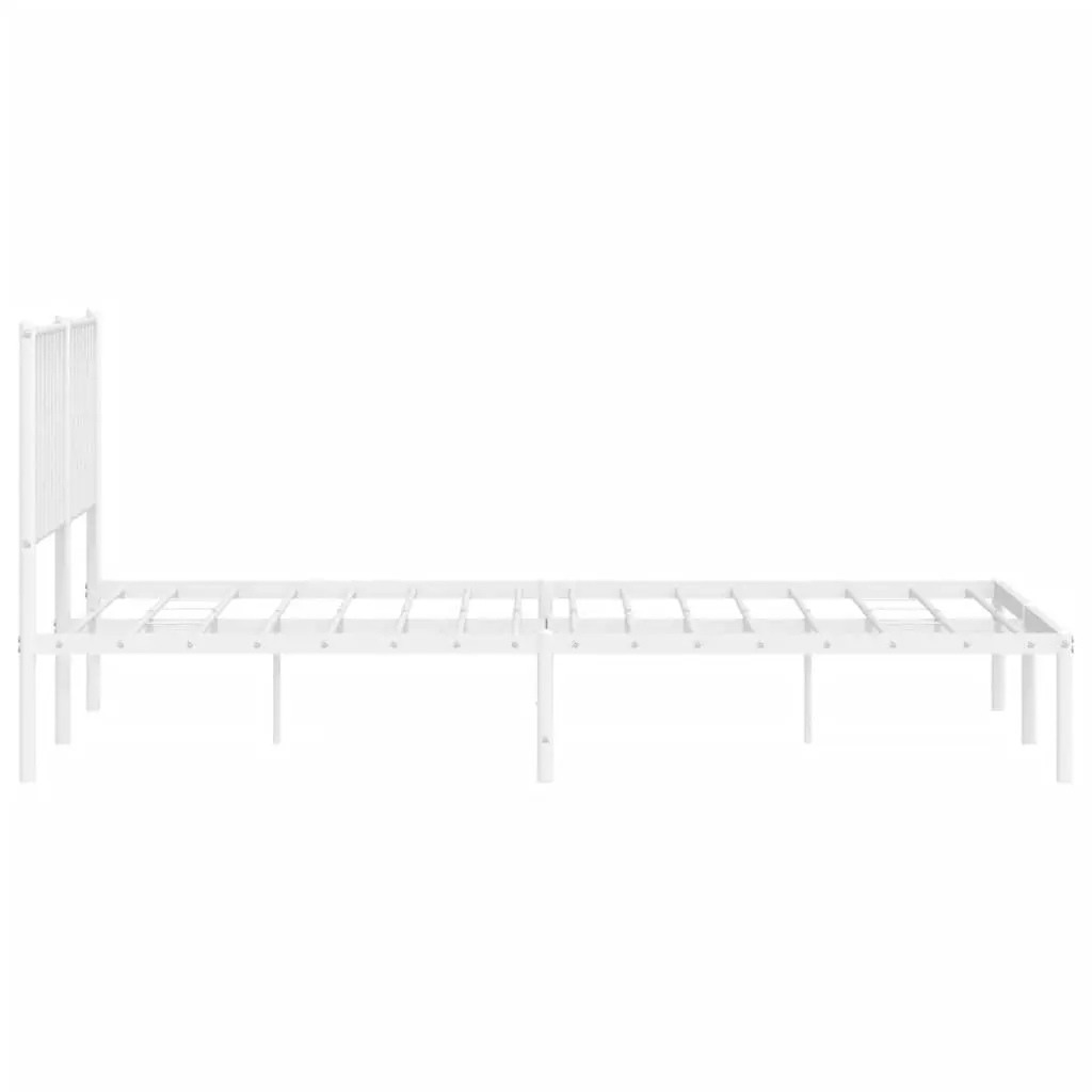 White King Metal Bed Frame with Headboard