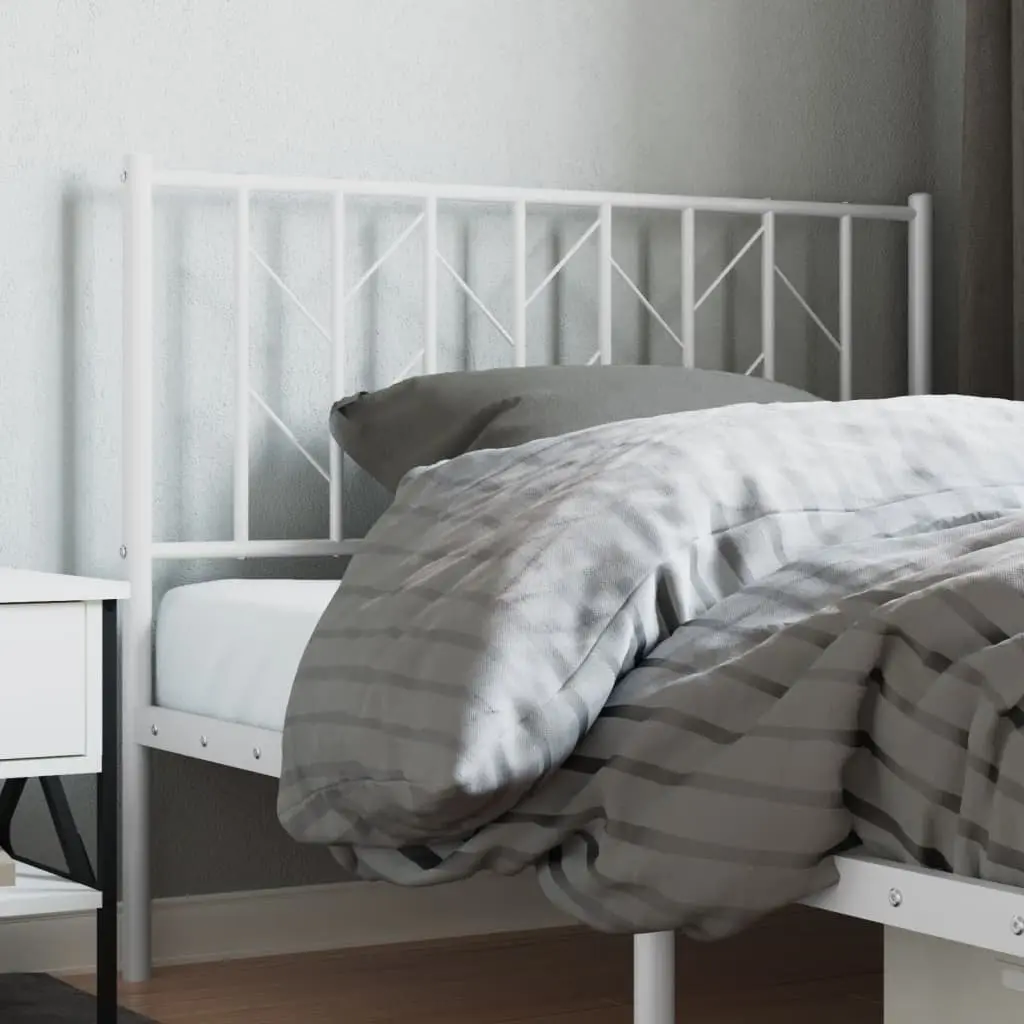 Metal Headboard Bed Frame Support 107cm White