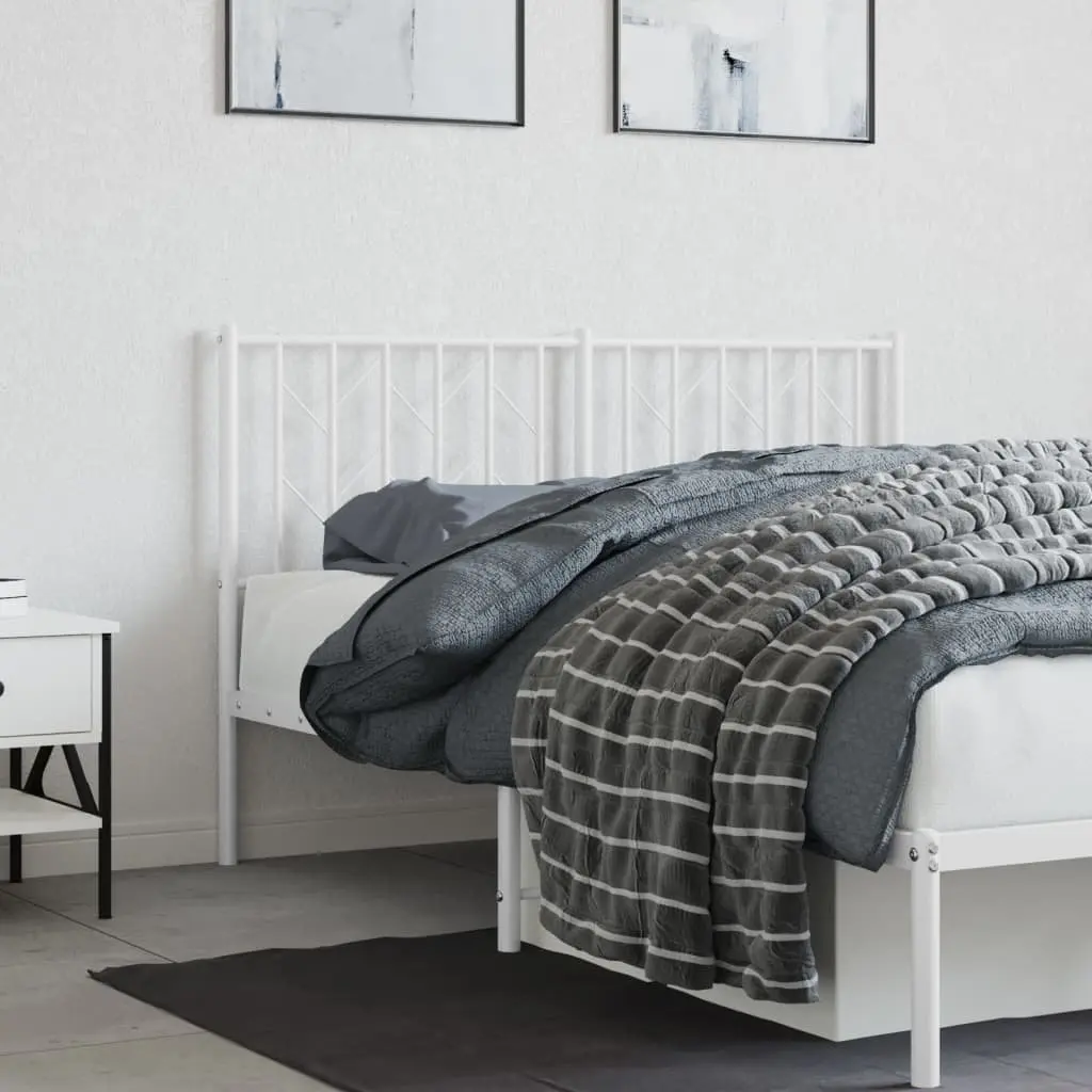 Metal Headboard White 135cm Bed Header Steel Frame