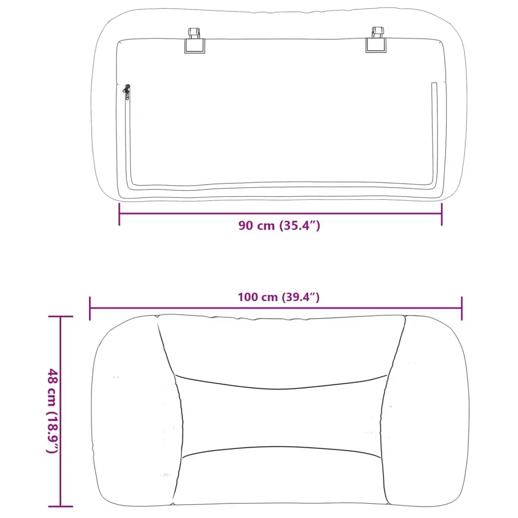Headboard Cushion Fabric Wall Mount Bed Pillow Back Support Grey 90cm