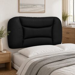 Headboard Cushion Black 90 cm Faux Leather Upholstered Wall Mounted Bed Pillow