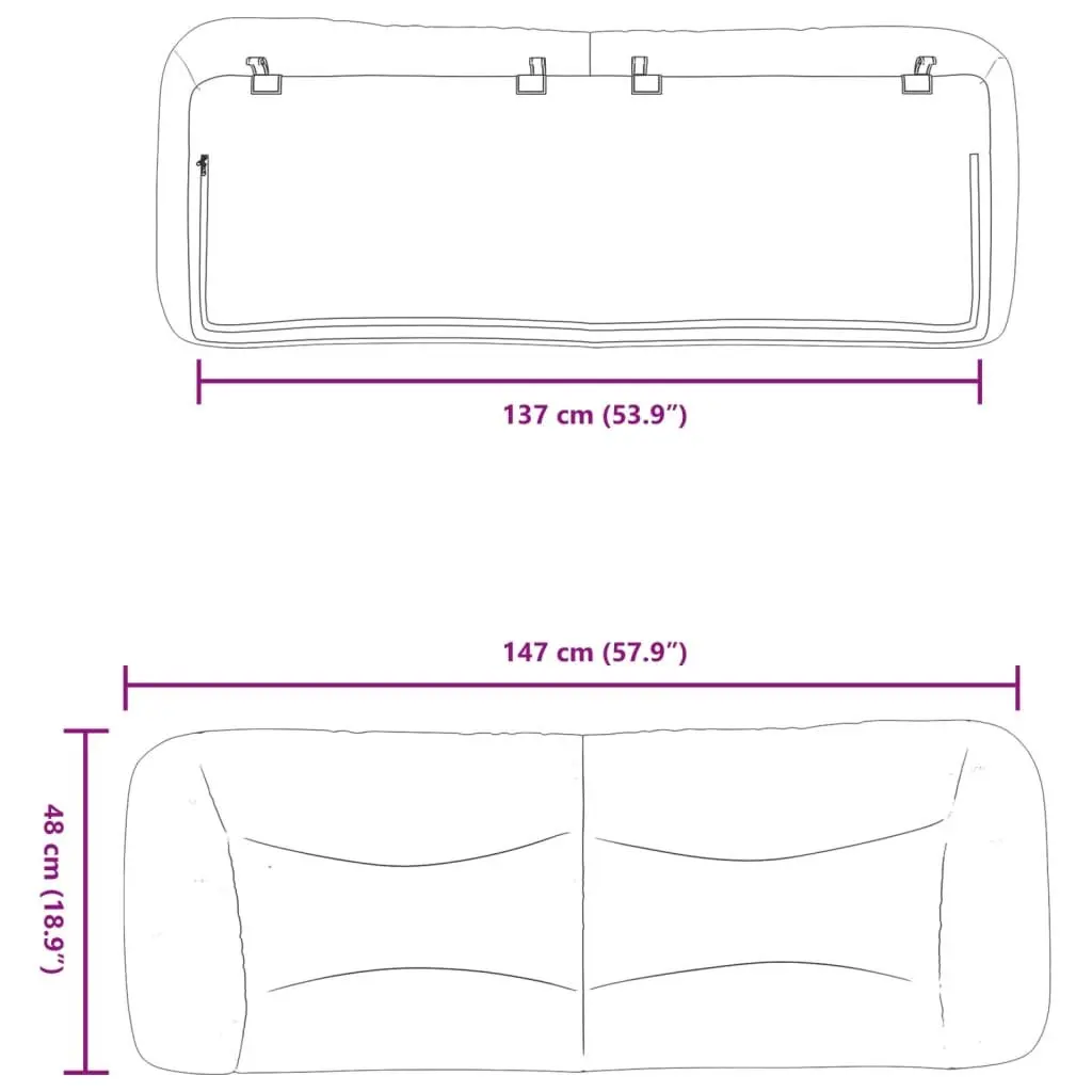 Headboard Cushion 137cm Double Bed Upholstered Wall Mounted Backrest Support
