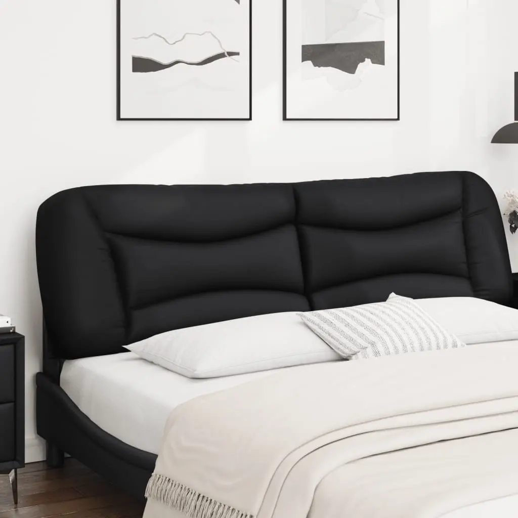 Headboard Cushion Black 180cm Faux Leather Upholstered Bed Wall Mount Pillow