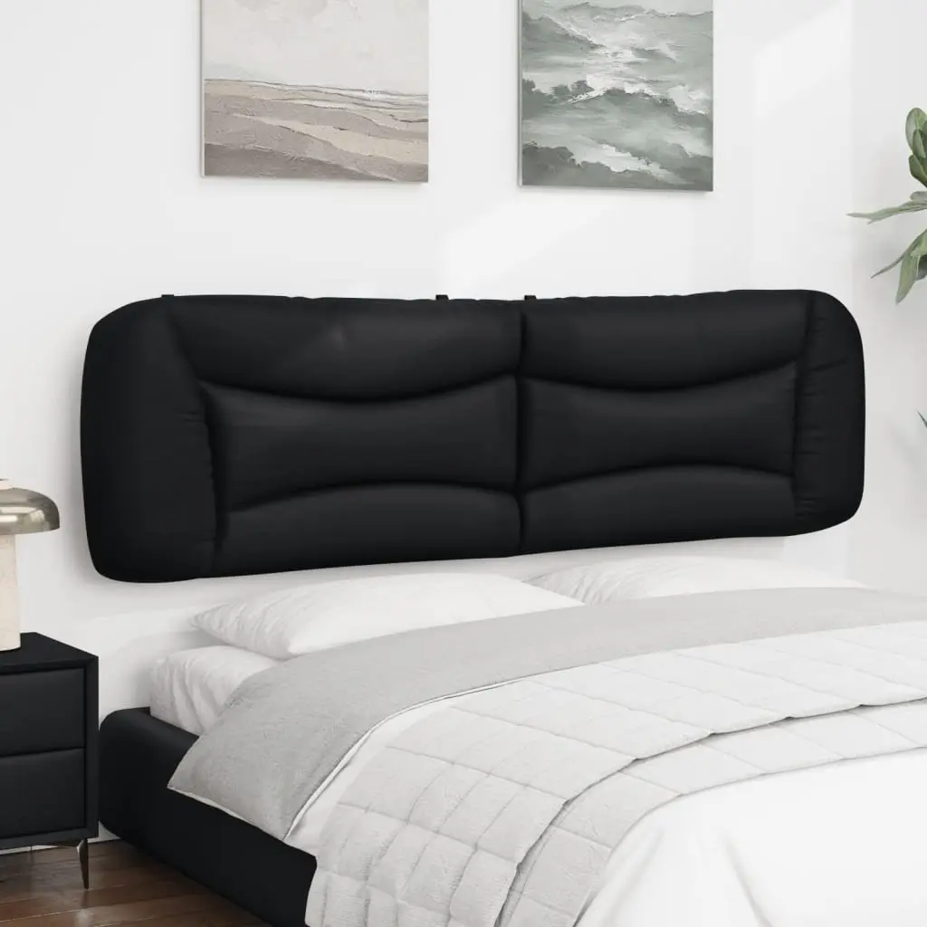 Headboard Cushion Black 180cm Faux Leather Upholstered Bed Wall Mount Pillow