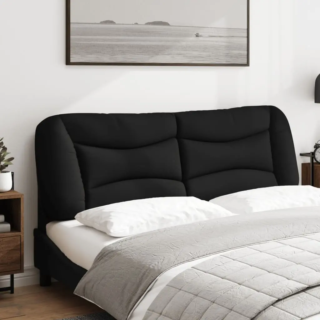 Upholstered Headboard Cushion Wall Mounted Bed Pillow 152cm Black Fabric