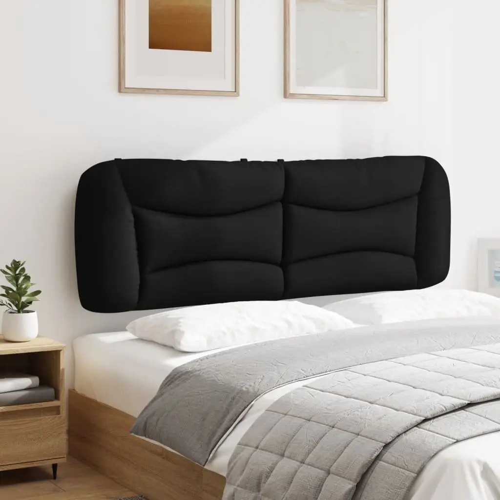 Upholstered Headboard Cushion Wall Mounted Bed Pillow 152cm Black Fabric