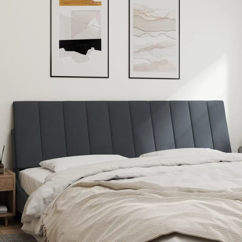 Dark Grey Velvet Headboard Cushion 180cm for Comfort